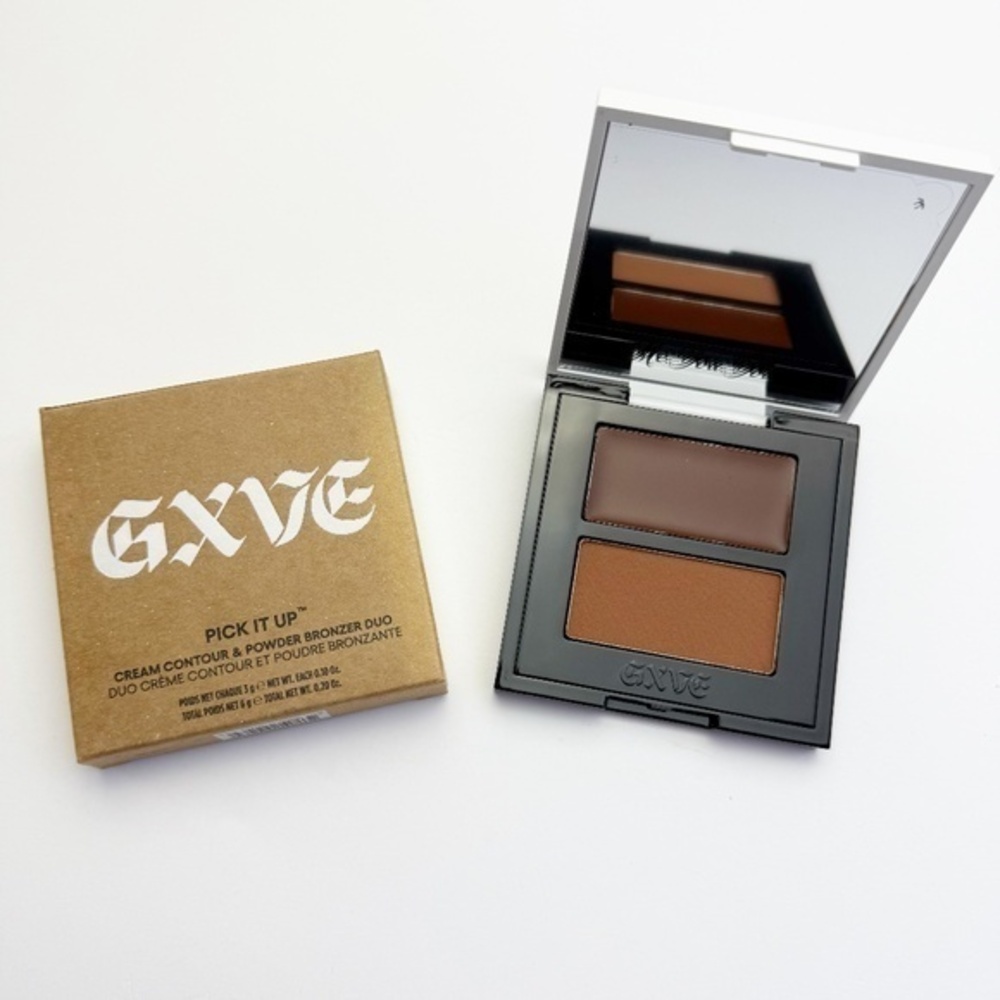 GXVE Pick It Up Cream Contour & Talc-Free Powder Bronzer Duo Super Hot Tan